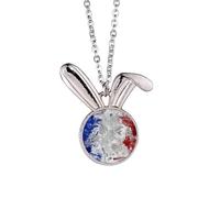 France Flag Country City Culture Rabbit Necklace Pendant Bunny Animal Jewelry Gift