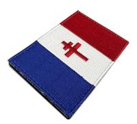 France Flag Cross of Lorraine - Military Patch Hook-and-Loop Red Embroidered 7.5x5 cm