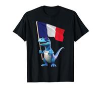 France Flag Dinosaur French Paris Europe Girl Oui Drapeau Value Graphic T-Shirt