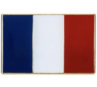 France Flag Lapel Pin - 2.4 x 1.5 cm Enamel Badge - Tricolour French National Pride Brooch - Gold Trim Collectible Accessory