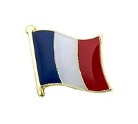 France Flag Lapel Pin - French Tricolour National Emblem Metal Badge - Souvenir Accessory - Size: 1.6cm x 1.9cm