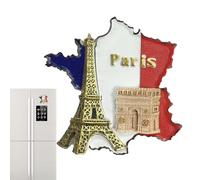 France Flag Magnet - Novelty Paris Souvenir, Cultural Emblem Decor | Artistic 3D Keepsake Piece, Travel Memento Sculpture for Living Space Desk Pantry Locker Birthday Festive Decoration