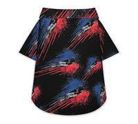 France Flag Painted with Colorful Paint Splashes Pet Shirt Button Up Summer Clothes Breathable T-Shirt for Small Medium Dogs Cats
