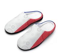 France Flag Paisley French Breathable Slippers Women Slip On Winter Warm House Slippers Shoes Bedroom 11-12(42-43)
