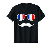 France Flag Retro Sunglasses Mustache Funny French Boys T-Shirt