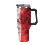 France Flag Smoking Style Large Capacity Car Cup 40 Oz Stainless Steel Insulated Travel Cup with Handle Straw