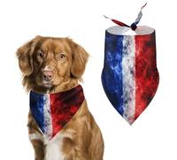 France Flag Smoking Style Pet Triangle Adjustable Bandana Comfortable Bibs Puppy Scarfs Washable Kerchief for Small Medium Pets