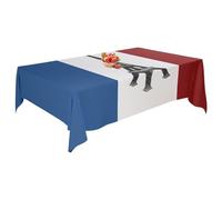 France Flag Table,Rectangular France Tablecloth, Festival Procession Celebration,France Decoration,France Table Covers,Patriotic Table Decorations for National Day Dinner Parties