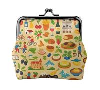France Food Culture Art Print Print Versatile Coin Purse Exquisite Mini Wallet Cute Change Pouch for Any Occasion