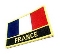 France French EU European Europe Iron On Embroidery Country Flag Patch Embroidered Fabric Sew On Transfer for Clothes 8cm x 5cm Rectangle Pack of 1