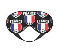 France French Football Soccer Flag Eye Mask Sleep Mask Light BlockBlindfold Night Eyes Cover Soft Pressure-Free Eyeshade with Elastic Strap for Home Travel Office Nap Yoga