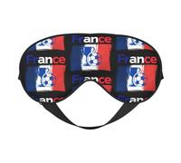 France French Football Soccer Flag Eye Mask Sleep Mask Light BlockBlindfold Night Eyes Cover Soft Pressure-Free Eyeshade with Elastic Strap for Home Travel Office Nap Yoga
