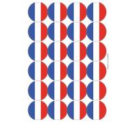 France French National Flag Circular Matt Paper Stickers A4 Sheet of 24 (Each Sticker is 45mm Diameter)