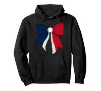 France French Pride Flag Girl Coquette Bow Ribbon Pullover Hoodie