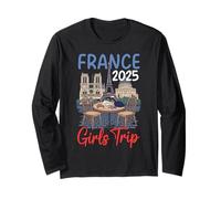 France Girls Trip 2025 Eiffel Tower Paris Long Sleeve T-Shirt