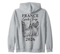 France Girls Trip 2026 Travel Girls Paris Vacation Zip Hoodie