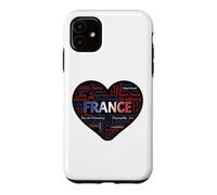 France Heart Typography Map Paris French Cities Word Cloud G Case for iPhone 11
