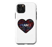 France Heart Typography Map Paris French Cities Word Cloud G Case for iPhone 11 Pro