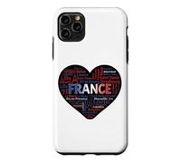 France Heart Typography Map Paris French Cities Word Cloud G Case for iPhone 11 Pro Max