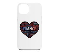 France Heart Typography Map Paris French Cities Word Cloud G Case for iPhone 13