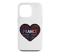 France Heart Typography Map Paris French Cities Word Cloud G Case for iPhone 13 Pro