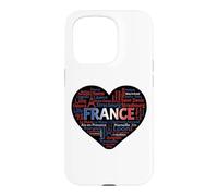 France Heart Typography Map Paris French Cities Word Cloud G Case for iPhone 15 Pro