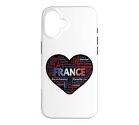 France Heart Typography Map Paris French Cities Word Cloud G Case for iPhone 16