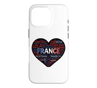 France Heart Typography Map Paris French Cities Word Cloud G Case for iPhone 16 Pro