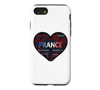 France Heart Typography Map Paris French Cities Word Cloud G Case for iPhone SE (2020) / 7/8