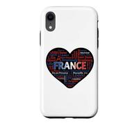 France Heart Typography Map Paris French Cities Word Cloud G Case for iPhone XR