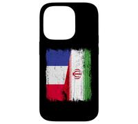 France Iran Half Flag French Iranian Jersey Case for iPhone 14 Pro