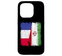 France Iran Half Flag French Iranian Jersey Case for iPhone 15 Pro
