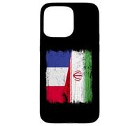 France Iran Half Flag French Iranian Jersey Case for iPhone 15 Pro Max