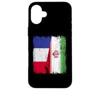 France Iran Half Flag French Iranian Jersey Case for iPhone 16 Plus