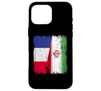 France Iran Half Flag French Iranian Jersey Case for iPhone 16 Pro Max