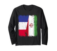 France Iran Half Flag French Iranian Jersey Long Sleeve T-Shirt