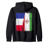 France Iran Half Flag French Iranian Jersey Zip Hoodie