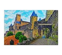 France Jigsaw Puzzle 1000 Piece France Carcassonne Castle Aude Puzzle Game Artwork Travel Souvenir 38x52CM