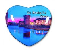France La Rochelle Fridge Magnet Refrigerator Stickers Collection Decorative Magnet Travel Souvenir Heart-Shaped Crystal Glass