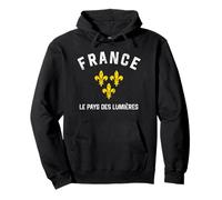France Land of Enchantment Fleur de Lis Distressed Print Pullover Hoodie