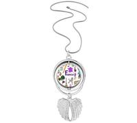 France Landscap Animals National Flag Pendant Angel Wings Rotating Necklace Jewelry