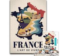 France︰ L'art De Vivre Classic Wooden Jigsaw Puzzle for Adults, 300 PCS