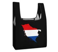 France Map Flag Reusable Grocery Bags Shopping Large Capacity Washable Foldable Tote Bag Fits in Pocket
