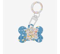 France Map with Icons Decorat Printing Bone Shaped Dog Tag Pet Id Tags,Acrylic Dog Tags Cat Tags with Ring for Dog Cat,Pendant Crafts
