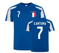 France Men's Eric Cantona Sports Training Jersey in Blue | Size: XL France Blue XL