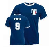 France Men's Mens Jean Pierre Papin Ringer Tee in Blue | Size: Medium France Blue M