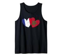 France Morocco Hearts Flag French Moroccan Friendship Tank Top