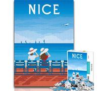France Nice Cityscape 1000 Piece Jigsaw Puzzles for Adults Gifts,Challenging Game And Family Play for Is Ideal As A Gift for The Whole Family 50x75cm