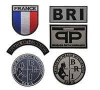 France Paris Anti-Terrorist Unit BRI/Brigade Anti-Commando Embroidered Patch Tactical Morale Patch Armband Emblem with Hook and Loop Backing