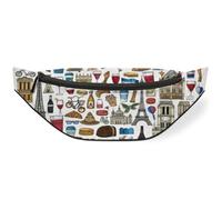 France Paris Pattern Waist Bag Pack for Women Men Kids Girls Boys Fanny Pack Bumbags Pouch Purses Belt Bag for Travel Sport Running
